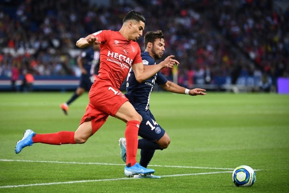 Les compos probables du match de Ligue 1 entre Nîmes et Brest. AFP