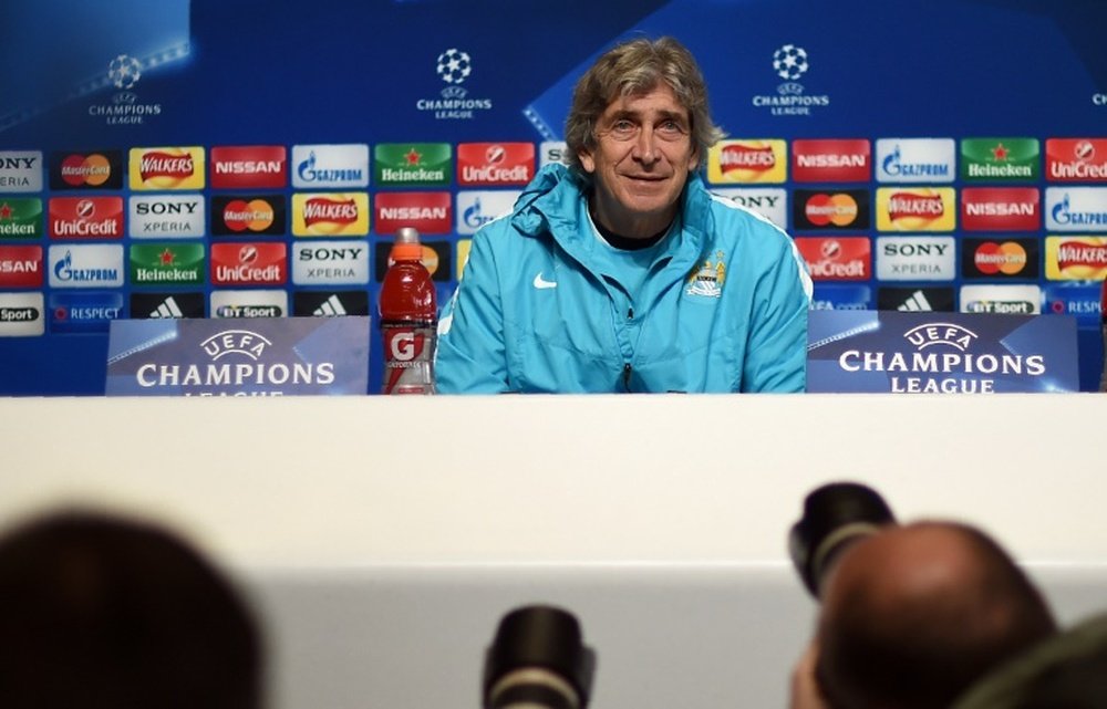 Manchester City  manager Manuel Pellegrini during a Champions Leagye press conference. BeSoccer