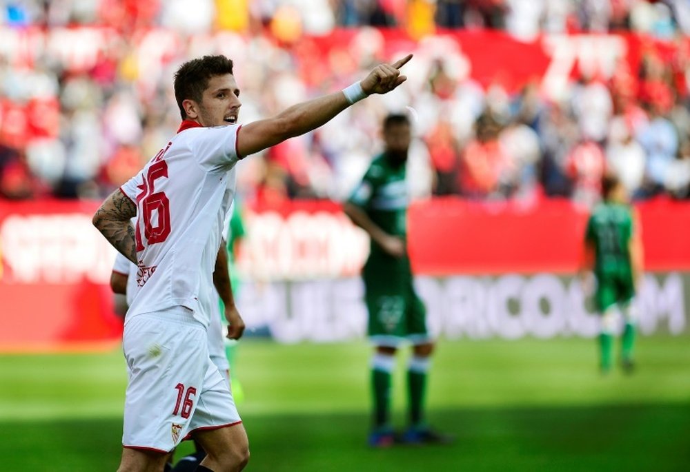Stevan Jovetic is believed to on the verge of signing for Monaco. AFP