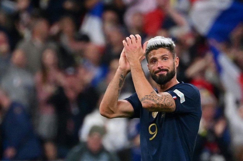 Giroud évoque son retour en Équipe de France. AFP