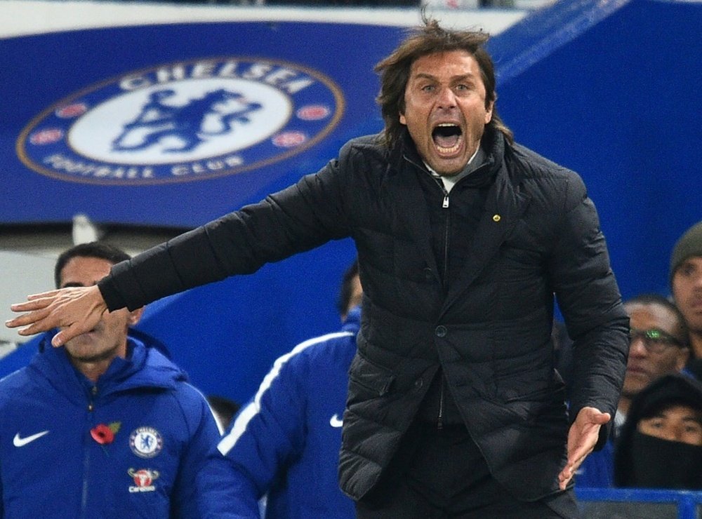 Conte pictured at Stamford Bridge. AFP