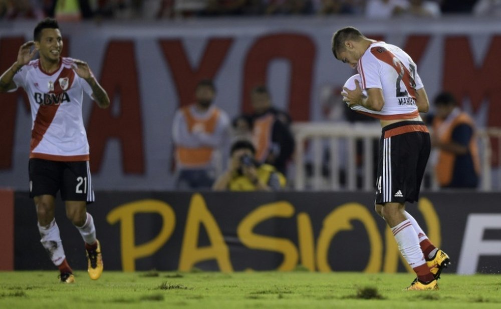 Emanuel Mammana, buteur avec River Plate face au Strongest en Copa Libertadores. AFP