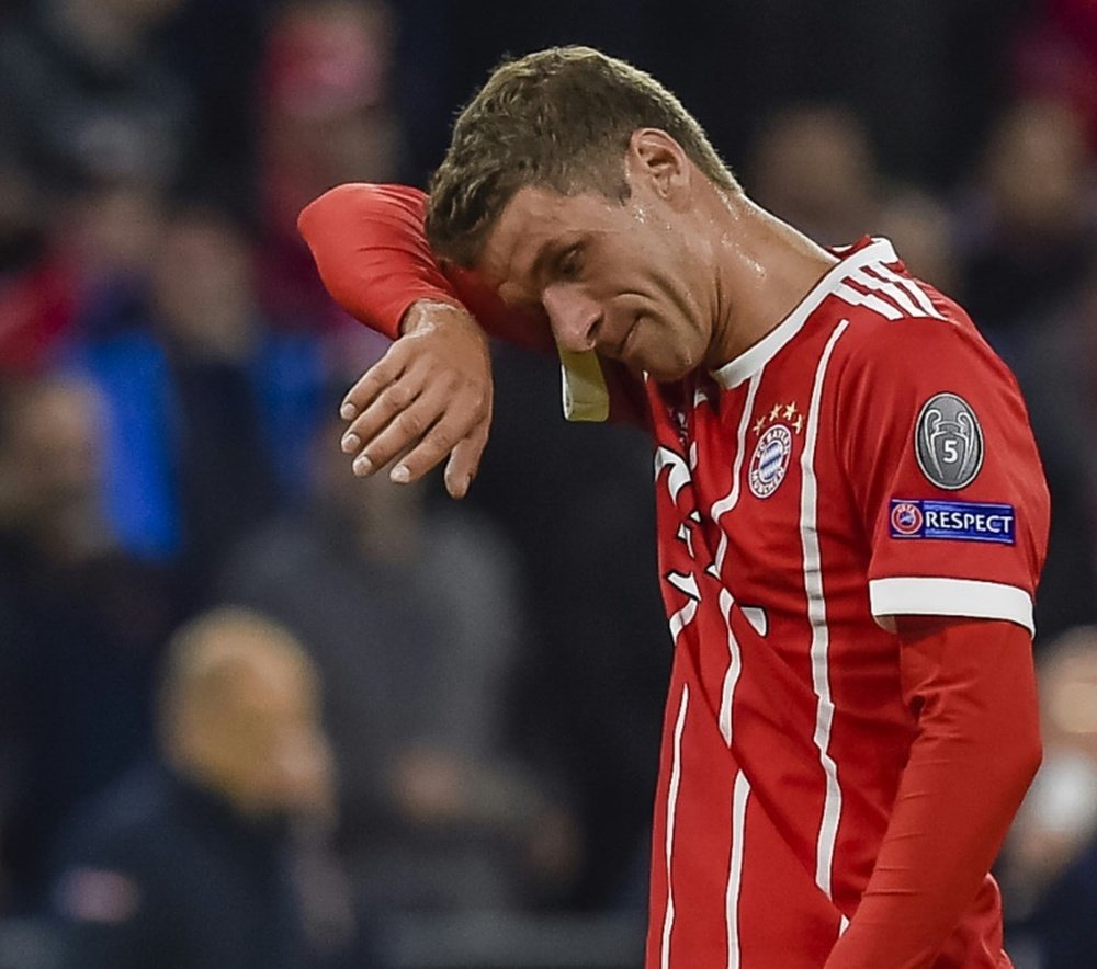 Thomas Müller recuerda la derrota ante el Madrid. AFP