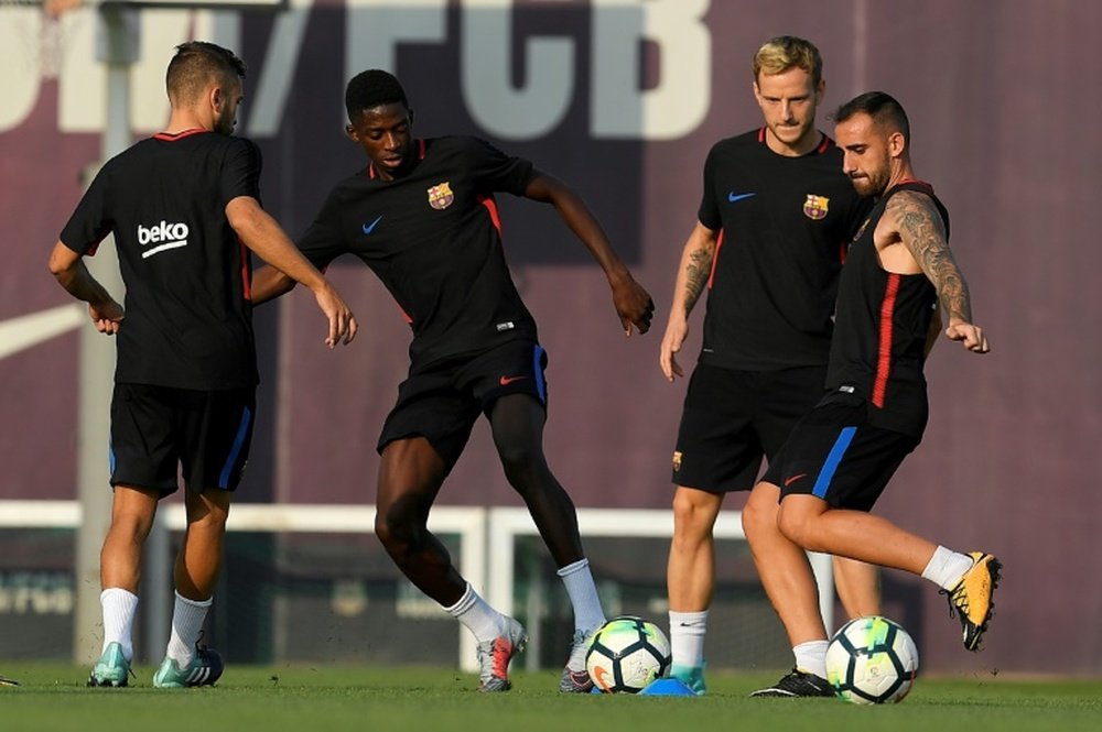 Dembélé ha sido convocado para el partido ante el Espanyol. AFP