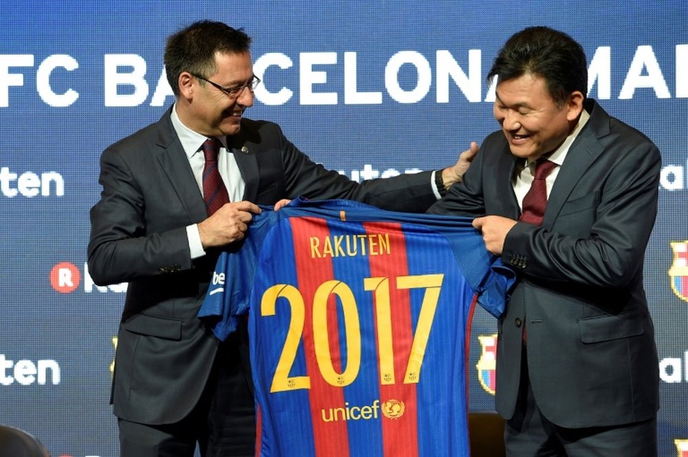 Rakuten puede extender sus lazos con el Barça. AFP