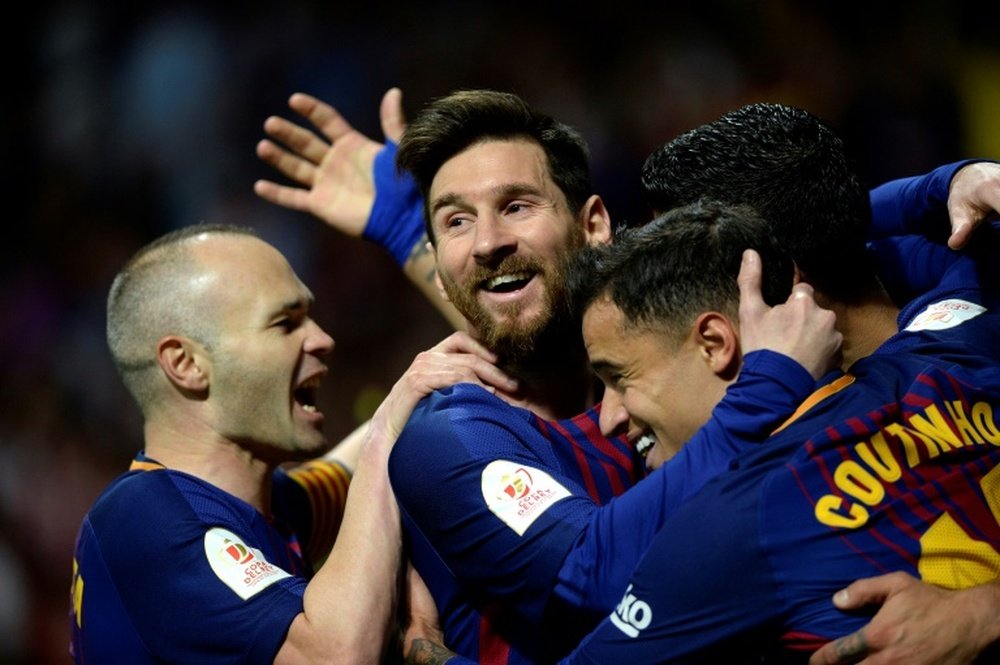 El Barça buscará los 6.000 goles en la despedida de Iniesta. AFP