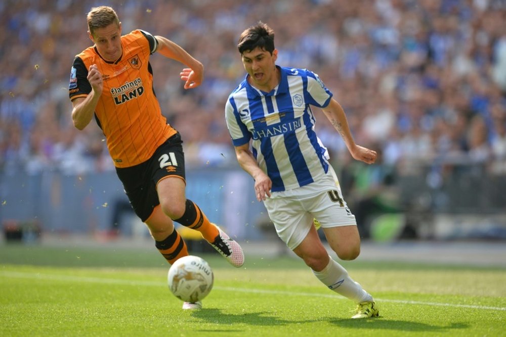 Forestieri (R) in action in the 2015-16 Championship play-off final. AFP
