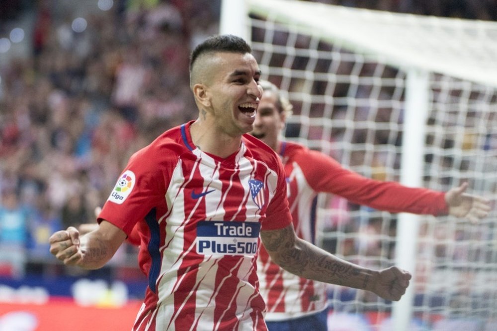Correa, contento tras otro triunfo del Atlético. AFP