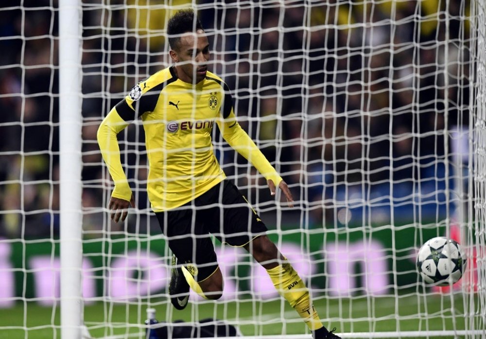 Le Gabonais de Dortmund Aubameyang lors du match de Ligue des Champions contre le Real Madrid. AFP