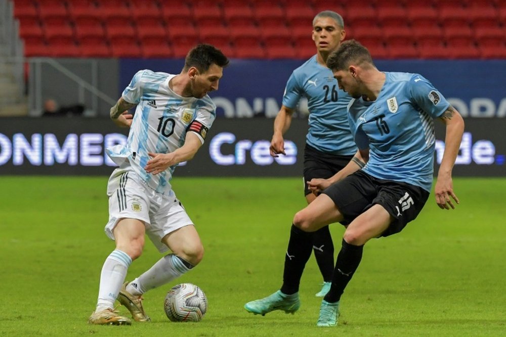 Uruguay perdió ante Argentina. AFP
