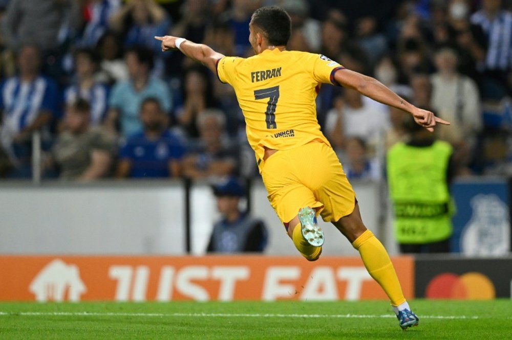 Ferran scored the winner for Barcelona at the Estadio Do Dragao. AFP