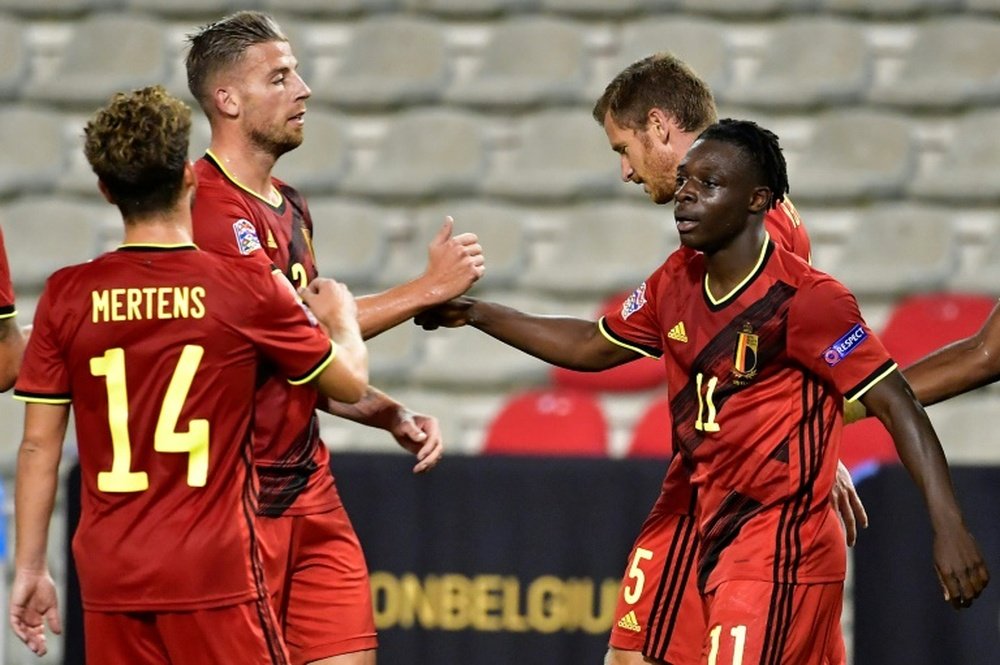 Jérémy Doku forfait avec la Belgique. afp