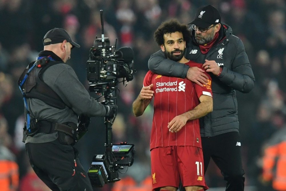 Klopp elogió a Salah. AFP