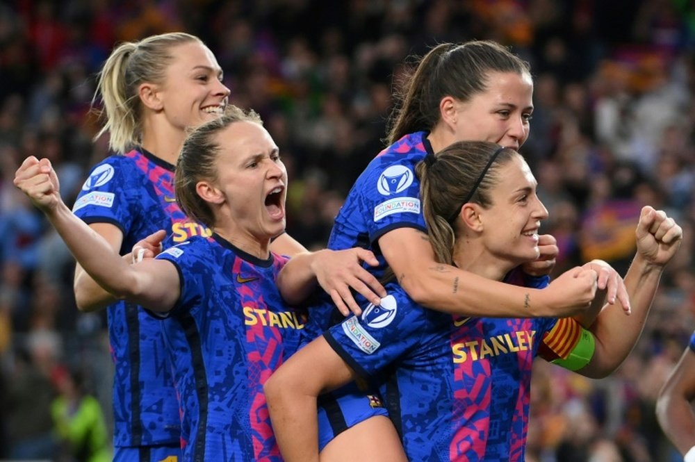 El Barça goleó por 5-1 al Wolfsburgo en la Champions Femenina. AFP