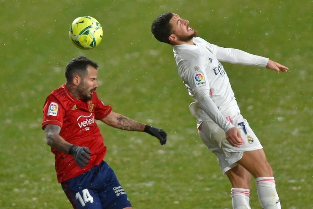 Hazard volvió a decepcionar ante Osasuna. AFP