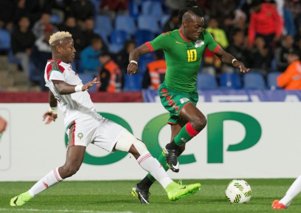 Le défenseur marocain Hamza Mendyl, aligné face au Burkina Faso en match amical à Marrakech. AFP