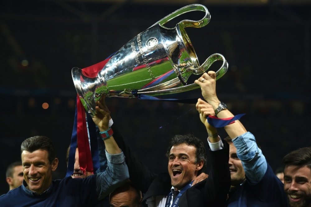Luis Enrique recordó la Champions de 2015. AFP