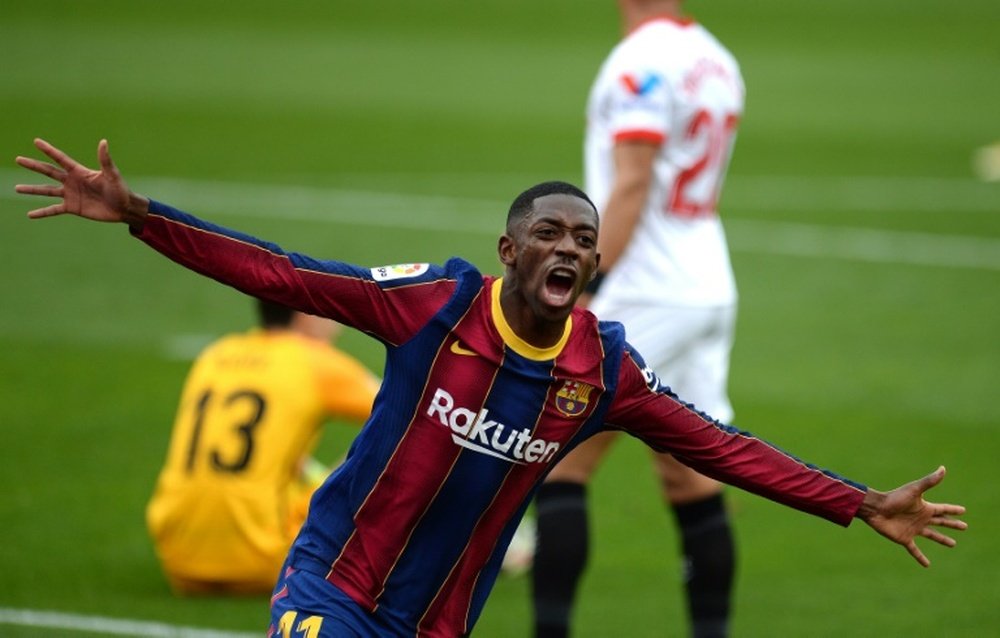 Ousmane Dembélé entre dans la légende du Barça. afp