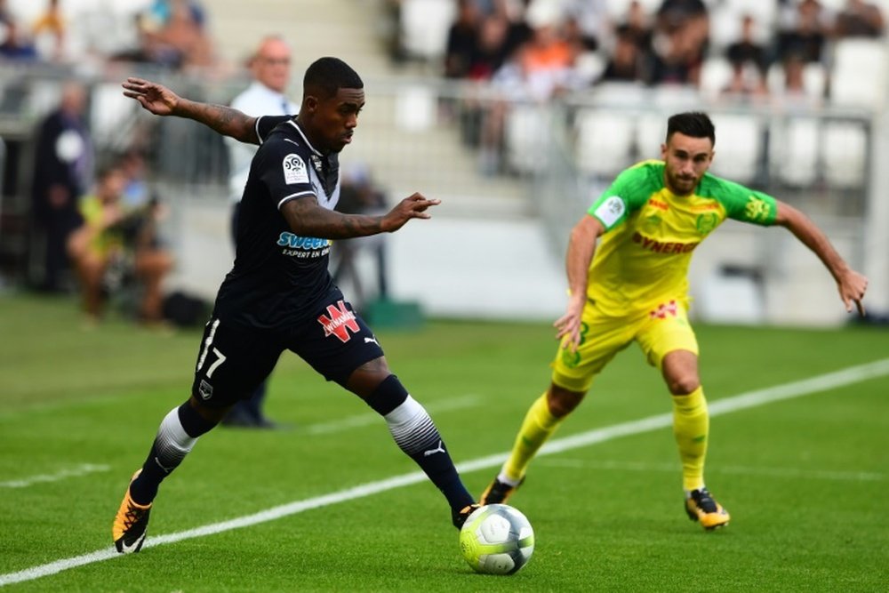 L'attaquant de Bordeaux Malcom (g) buteur face à Nantes au Matmut Atlantique. AFP
