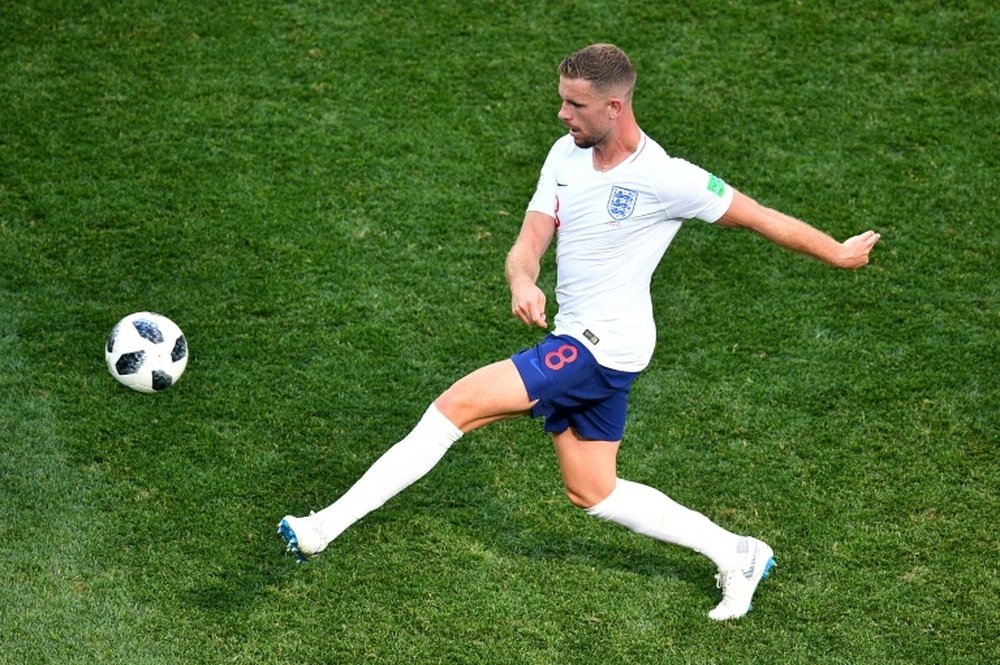 Jordan Henderson was a vocal presence in the game. AFP
