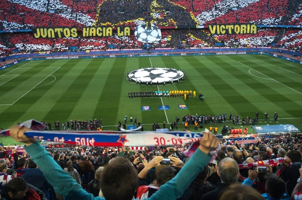 Vue générale du stade Vicente Calderon lors d'un match de Ligue des champions. AFP