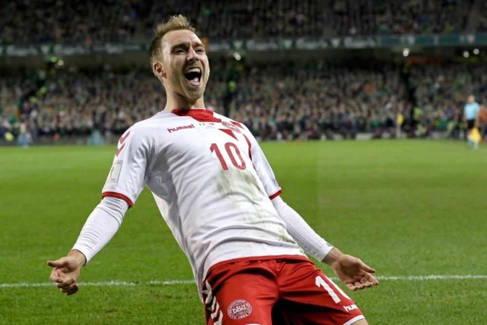 Eriksen scored a hat-trick to help Denmark qualify for next summer's World Cup in Russia. AFP