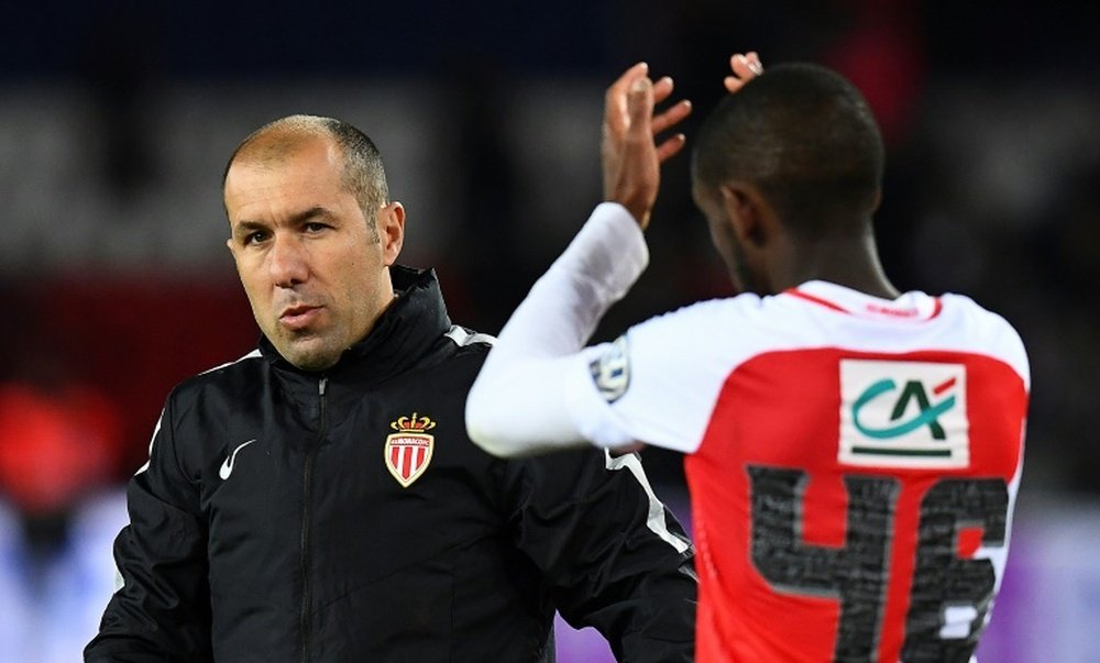 L'entraîneur de Monaco Jardim à la fin du match face au PSG en demi-finales de Coupe de France. AFP