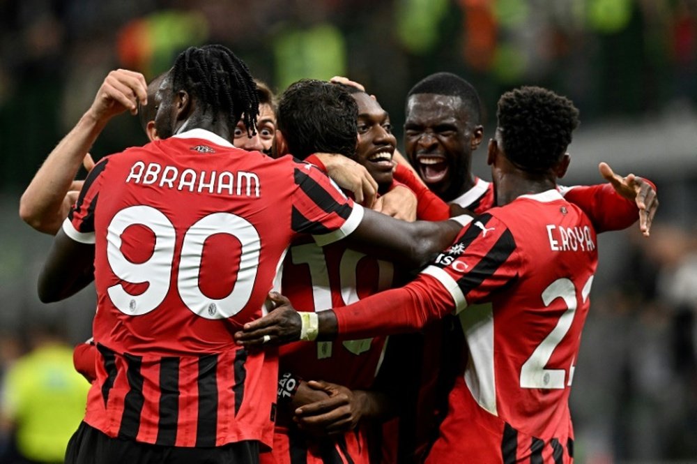 Samuel Chukwueze scored his first goal of the season for AC Milan. AFP