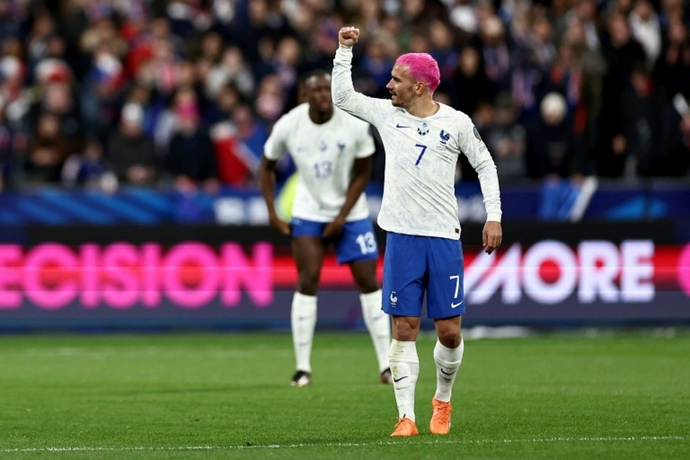 Pink-haired Griezmann opened the scoring for France. AFP