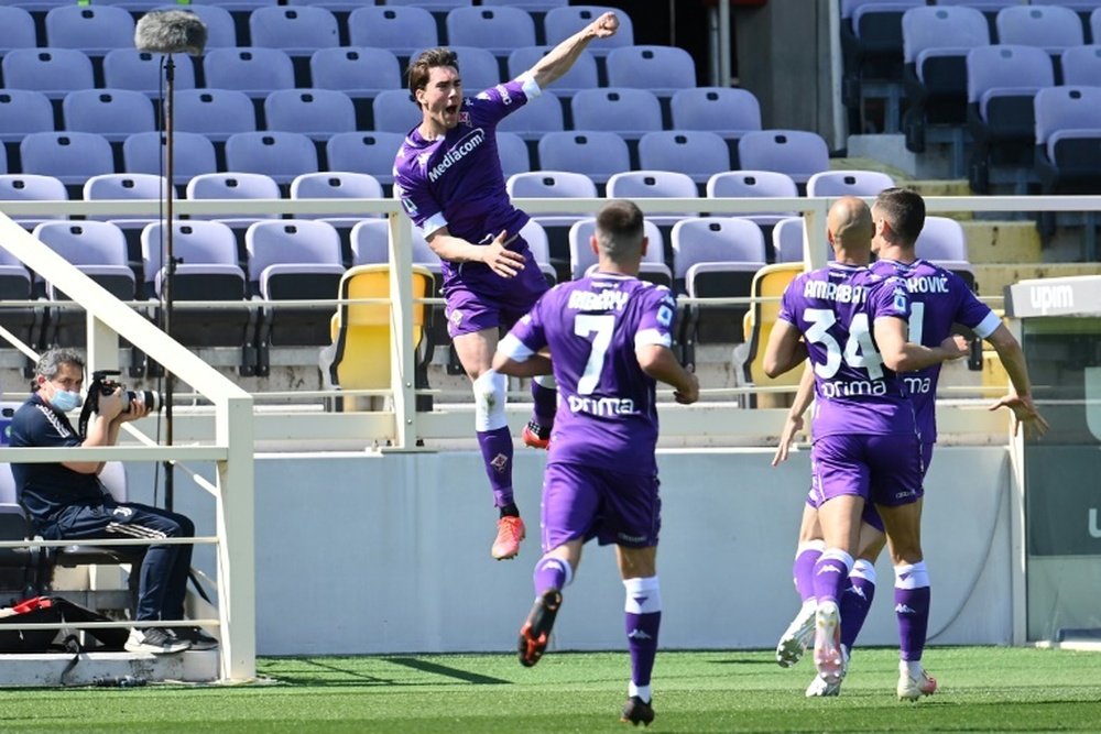 La Fiorentina a fixé le prix de Dusan Vlahovic. afp