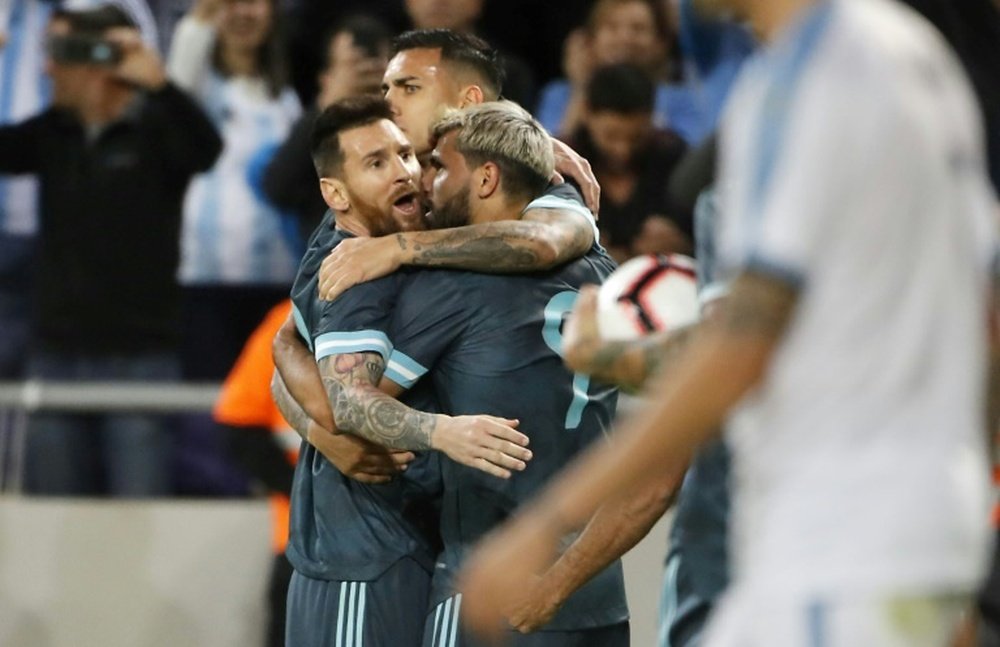 Messi rescued Argentina in their 2-2 draw with Uruguay. AFP