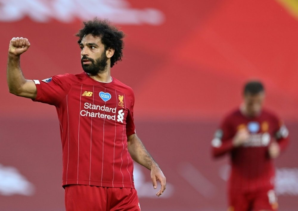 Salah não pensa em sair de Anfield. AFP
