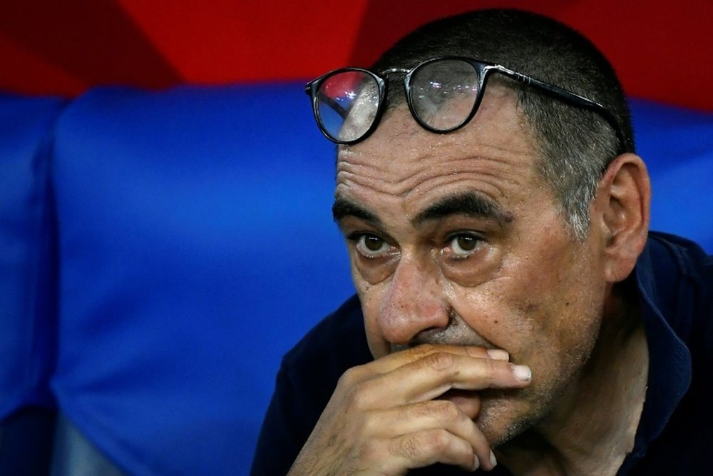 Sarri lamentó la derrota en Milán. AFP