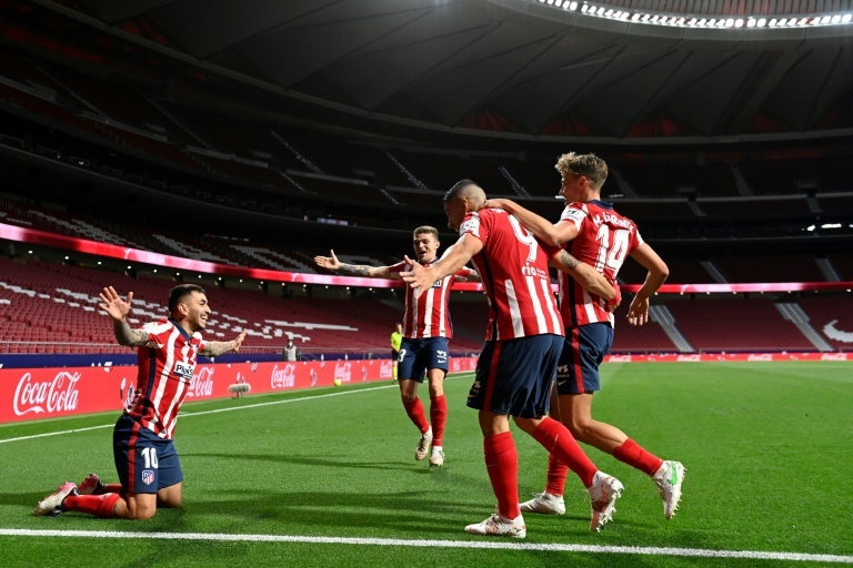 El Atlético celebra un gol frente a la Real Sociedad