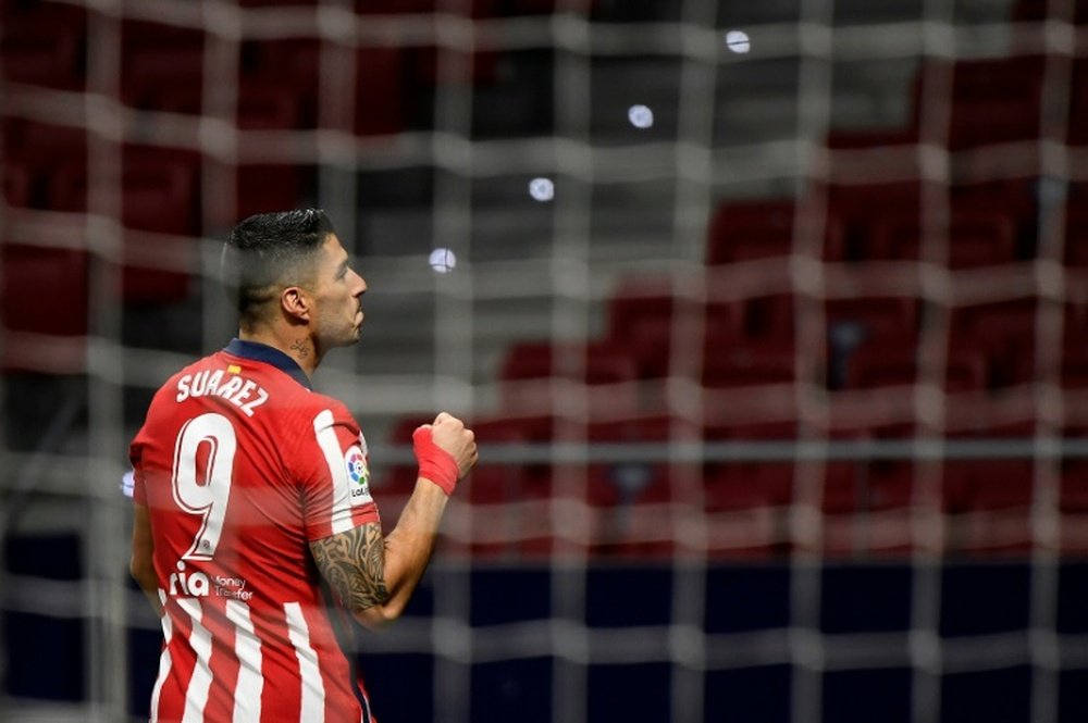 Luis Suárez fez o segundo gol do Atlético de Madrid. AFP