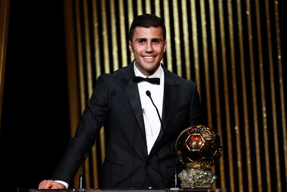 Rodri se impuso a Vini por 41 puntos en el Balón de Oro. AFP