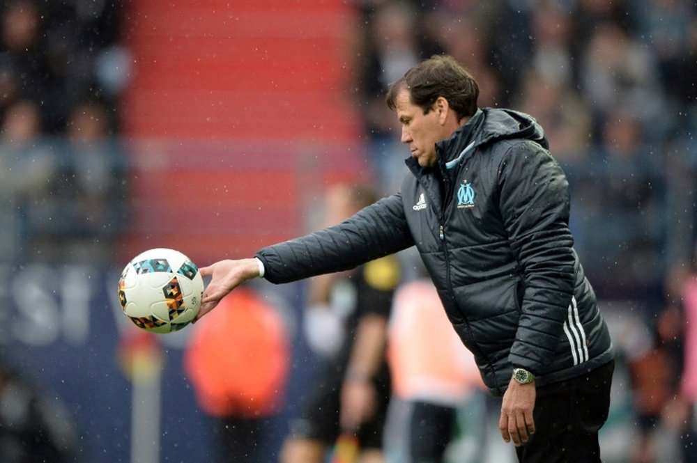 L'entraîneur de L'Olympique de Marseille Rudi Garcia lors du match face à Caen.