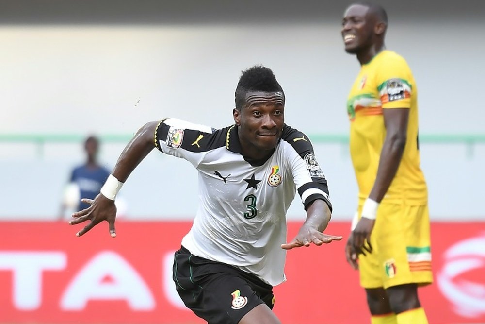 L'attaquant des Black Stars du Ghana Asamoah Gyan auteur de lunique but du match. AFP