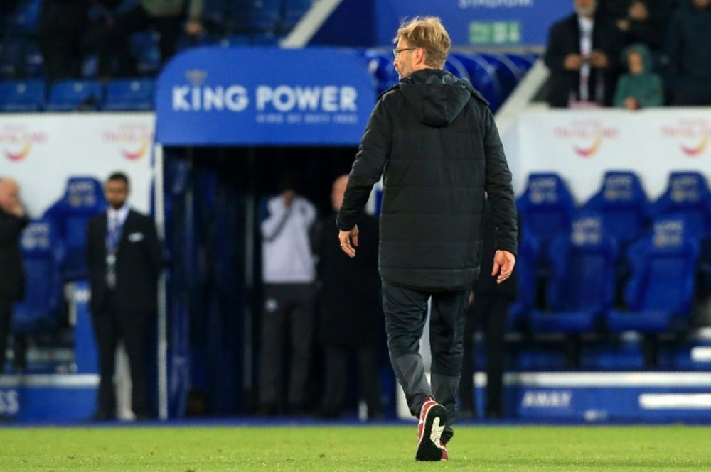 Klopp's side were beaten 2-0 away at Leicester in the Carabao Cup. AFP
