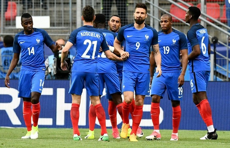 Léquipe de France a dominé le Paraguay en amical au Roazhon Park, le 2 juin 2017. AFP
