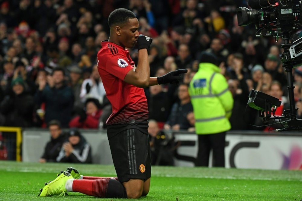 Martial is in good form with Manchester United. AFP