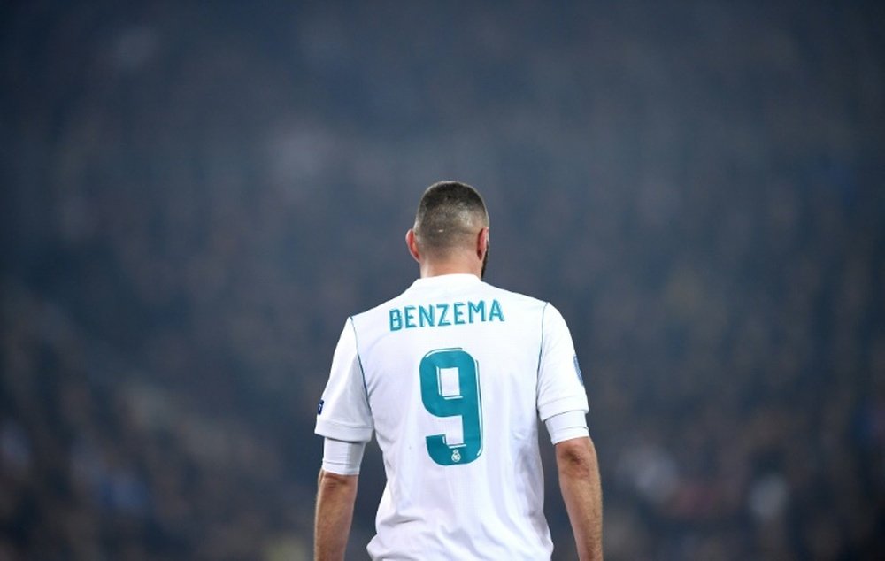 Karim Benzema n'a pas encore inscrit de but en finale. AFP/Archive