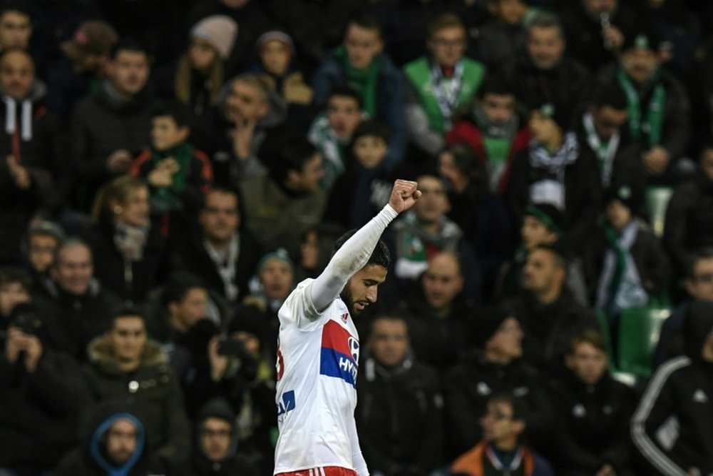 Le capitaine de l'équipe lyonnaise Nabil Fekir reste sur un doublé lors du derby du Rhône. AFP