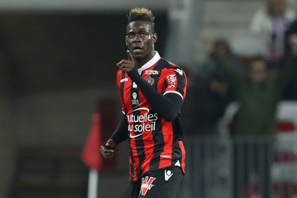 Balotelli frustrated with Nice draw.