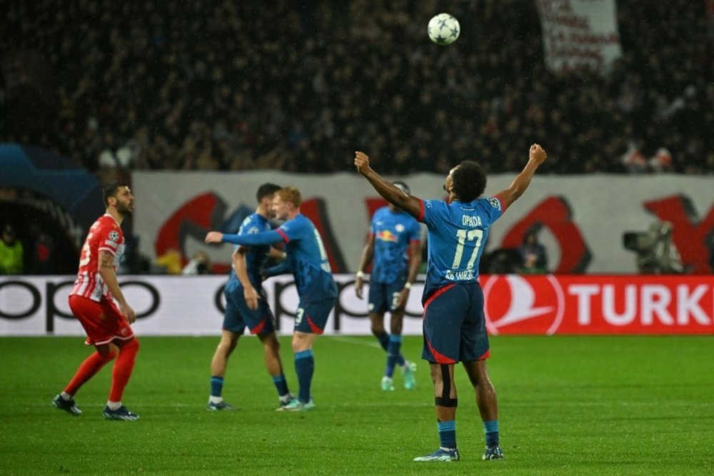 El RB Leipzig venció por 1-2 al Estrella Roja. AFP