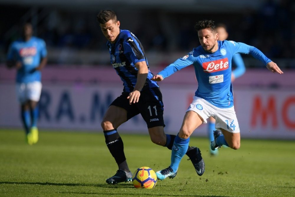 O Napoli bateu a Atalanta por 0-1. AFP