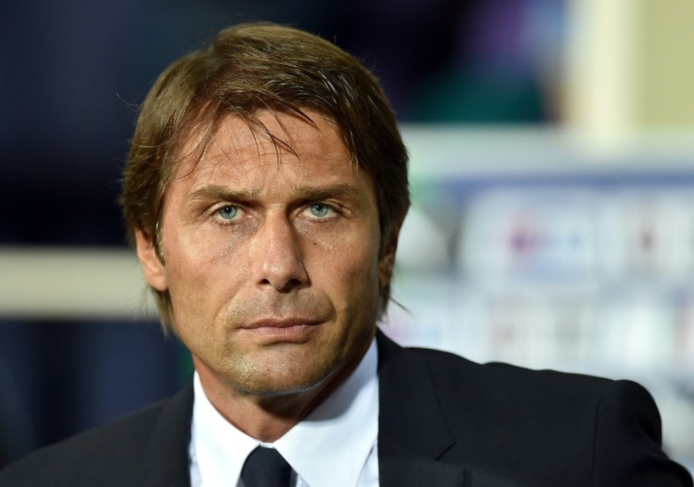 Le sélectionneur de lItalie Antonio Conte, le 3 septembre 2015 à Florence, lors dun match de qualifications à lEuro-2016 face à Malte