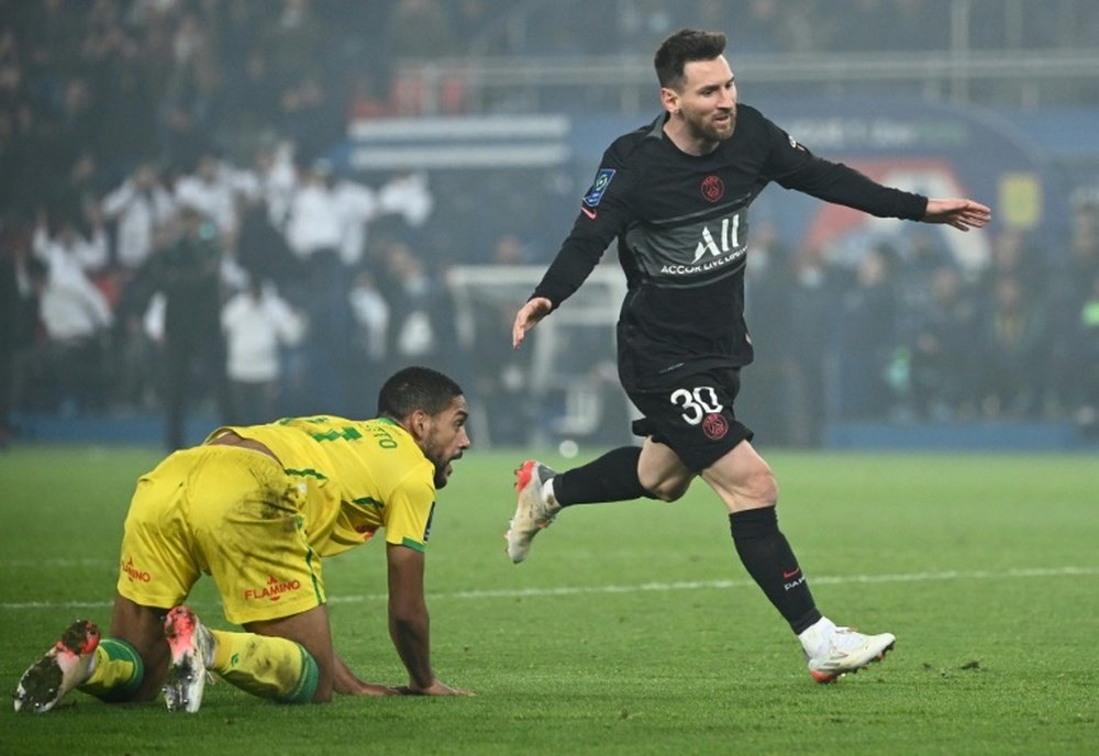 Leo Messi a marqué son premier but en Ligue 1. AFP