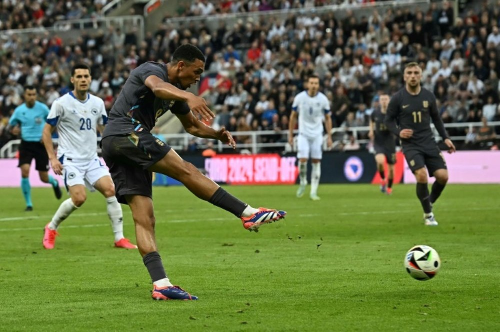 Alexander-Arnold netted England's second goal on Monday. AFP
