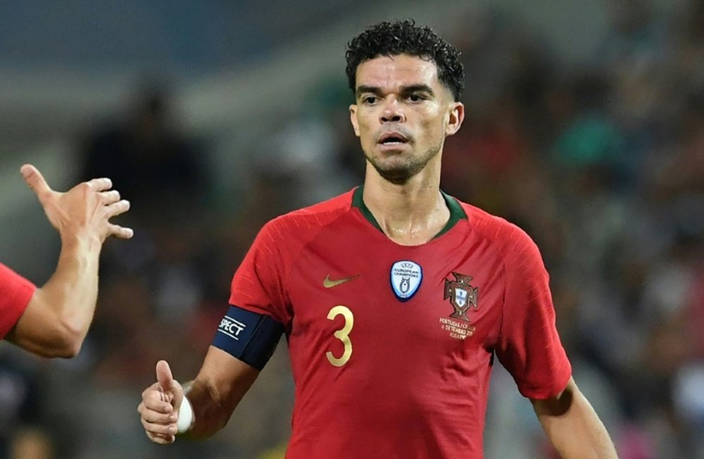 Pepe a dépassé les 100 matches joués avec le Portugal. AFP